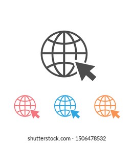 Go to web icon set symbol vector