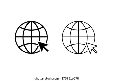 Go to web icon set symbol vector