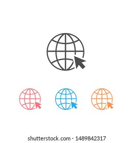 Go to web icon set vector illustration