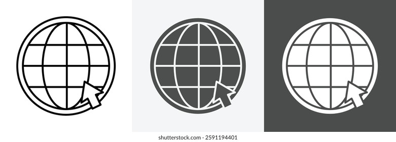 Go to web icon set vector art