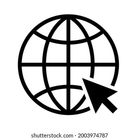 Go to web icon symbol. Internet icon. Globe icon. Isolated vector. Vector