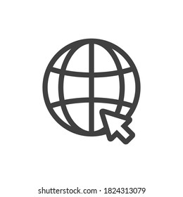 go to web icon symbol in line style, vector design Illustration