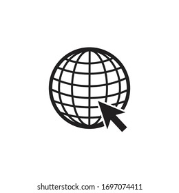 go to web icon symbol,  vector flat design Illustration