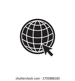 go to web icon symbol,  vector flat design Illustration