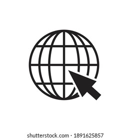 Go to web icon symbol. Website icon symbol illustration on white background