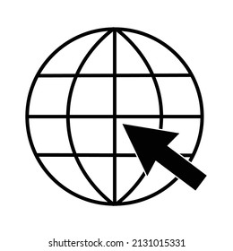Go to web icon symbol. Website icon symbol illustration on white background.