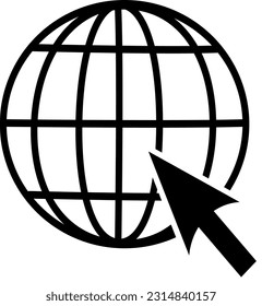 Go to web icon symbol. Website icon symbol. Replaceable vector design.