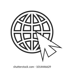 Go to web Icon in trendy flat style isolated on grey background. Website pictogram. Internet symbol for your web site design, logo, app, UI. Vector illustration, EPS10