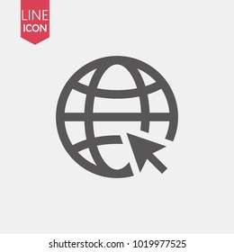 Go to web Icon in trendy flat style isolated on grey background. Website pictogram. Internet symbol for your web site design, logo, app, UI. Vector illustration,
