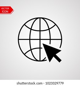 Go to web icon in trendy flat style isolated on white background. Website pictogram. Internet symbol.