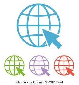 Go to web Icon in trendy flat style isolated on white background. Internet symbol. Website icon