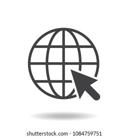 Go to web Icon in trendy flat style. Website pictogram. Internet symbol for your web site design, logo, app, UI. Vector