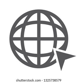 Go to web Icon in trendy flat style isolated. Website pictogram. Internet symbol for your web site design, logo, app, UI. Vector illustration, EPS10. - Vector