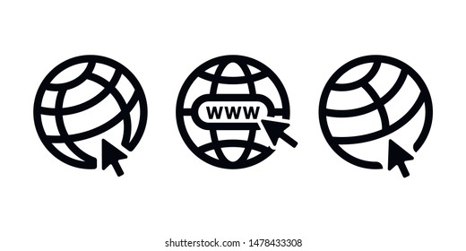 Go to web icon in trendy flat style isolated on white background. Site pictogram. Internet symbol for your website design, logo, application, interface.
