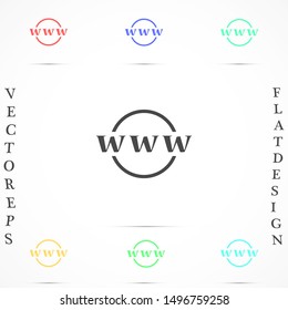 Go to web Icon in trendy flat style isolated on gray background. Website pictogram. Internet symbol for your web site design, logo, app, UI. Vector illustration, Internet icon. 