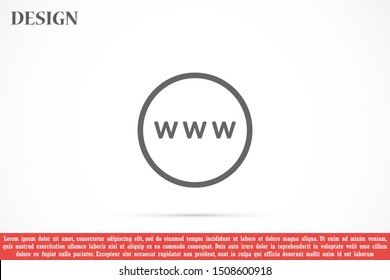 Go to web Icon in trendy flat style isolated on gray background. Website pictogram. Internet symbol for your web site design, logo, app, UI. Vector illustration, Internet icon. 