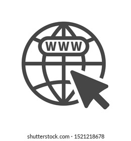 Go to web Icon in trendy flat style isolated on white background. Website pictogram. Internet symbol for your web site design, logo, app, UI. Vector illustration.