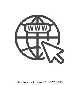Go to web Icon in trendy flat style isolated on white background. Website pictogram. Internet symbol for your web site design, logo, app, UI. Vector illustration.