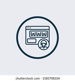 Go to web Icon in trendy flat style isolated on grey background. Website pictogram. Internet symbol for your web site design, logo, app