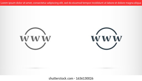 Go to web Icon in trendy flat style isolated on gray background. Website pictogram. Internet symbol for your web site design, logo, app, UI. Vector illustration, Internet icon.
