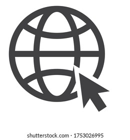 Go to web Icon in trendy flat style isolated on grey background. Website pictogram. Internet symbol for your web site design, logo, app, UI. Vector illustration.