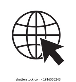 Go to web Icon in trendy flat style. Website pictogram. Internet symbol for your web site design, logo, app, UI. Vector illustration