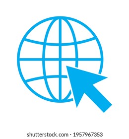 Go to web Icon in trendy flat style. Website pictogram. Internet symbol for your web site design, logo, app, UI. Vector illustration