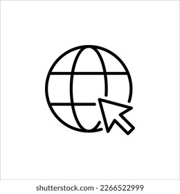 Gehen Sie zu Web-Icon im trendigen, flachen Stil einzeln auf weißem Hintergrund. Website-Piktogramm. Internet-Symbol für Ihr Website-Design