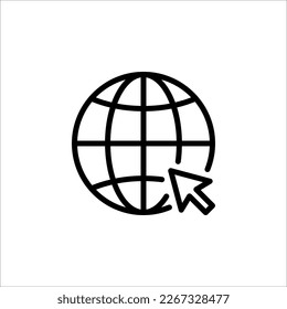 Ir a la web Icon en un moderno estilo plano aislado en fondo blanco. Pictograma del sitio web. Símbolo de Internet para el diseño de su sitio web