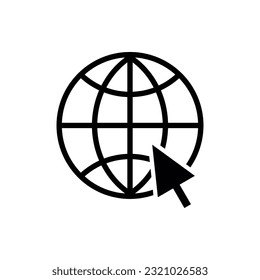 Go to web Icon in trendy flat style isolated on grey background. Website pictogram. Internet symbol for your web site design, logo, app, UI. Vector illustration,