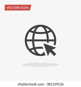 Go To Web Icon In Trendy Flat Style Isolated On Grey Background. Website Pictogram. Internet Symbol For Your Web Site Design, Logo, App, UI. Vector Illustration, EPS10.