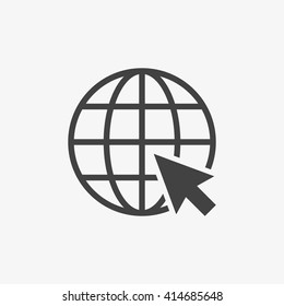 Go to web Icon in trendy flat style isolated on grey background. Website pictogram. Internet symbol for your web site design, logo, app, UI. Vector illustration, EPS10 - Shutterstock ID 414685648
