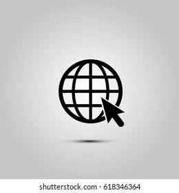 Go to web Icon in trendy flat style isolated on grey background. Website pictogram. Internet symbol for your web site design, logo, app, UI.