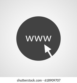 Go to web Icon in trendy flat style isolated on white background. Website pictogram. Internet symbol for your web site design, logo, app, UI. Vector illustration, EPS10