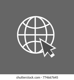 Go to web Icon in trendy flat style isolated on grey background. Website pictogram. Internet symbol for your web site design, logo, app, UI. Vector illustration, EPS10.