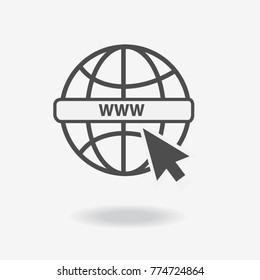 Go to web Icon in trendy flat style isolated on grey background. Website pictogram. Internet symbol for your web site design, logo, app, UI. Vector illustration, EPS10.