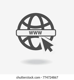 Go to web Icon in trendy flat style isolated on grey background. Website pictogram. Internet symbol for your web site design, logo, app, UI. Vector illustration, EPS10.