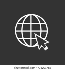 Go to web Icon in trendy flat style isolated on grey background. Website pictogram. Internet symbol for your web site design, logo, app, UI. Vector illustration, EPS10.