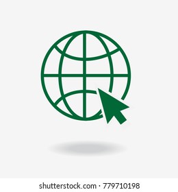 Go to web Icon in trendy flat style isolated on grey background. Website pictogram. Internet symbol for your web site design, logo, app, UI. Vector illustration, EPS10.