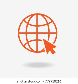 Go to web Icon in trendy flat style isolated on grey background. Website pictogram. Internet symbol for your web site design, logo, app, UI. Vector illustration, EPS10.