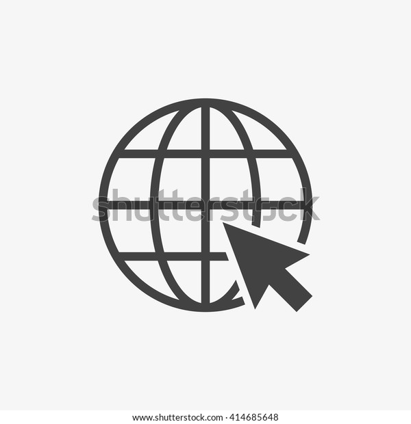 Go to web Icon in\
trendy flat style isolated on grey background. Website pictogram.\
Internet symbol for your web site design, logo, app, UI. Vector\
illustration, EPS10
