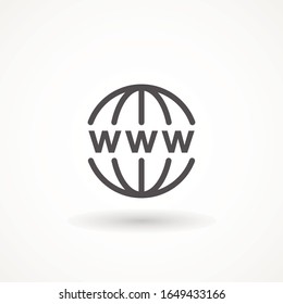 Go to web Icon in trendy isolated on white background. Website pictogram. Internet symbol for your web site design, logo, app, UI.