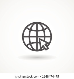 Ir a la web Icon en línea de moda aislado en fondo blanco. Trazo editable. Pictograma del sitio web. Símbolo de Internet para el diseño de su sitio web, logotipo, aplicación, UI.
