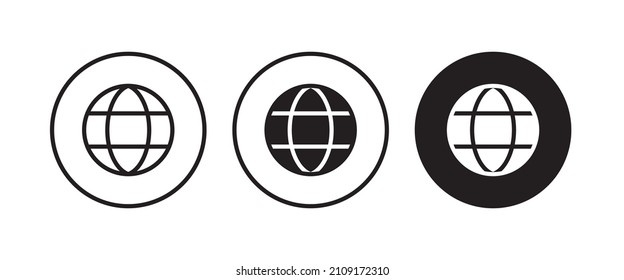 Go to web Icon in trendy line isolated on white background. Editable strok. Website pictogram. Internet symbol for your web site design, logo, app, UI.