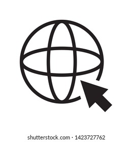 Go to web icon in trendy outline style design. Vector graphic illustration. Suitable for website design, logo, app, and ui. Editable vector stroke. EPS 10.