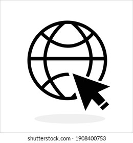 go to web icon vector. Globe icon vector