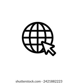 Go to web icon vector. globe icon