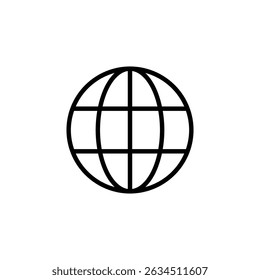 Go to web icon vector. Globe symbol icon. in line style design on white background. vector illustration