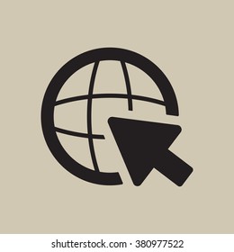 go to web icon, vector illustration. Flat design style
