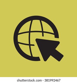 go to web icon, vector illustration. Flat design style